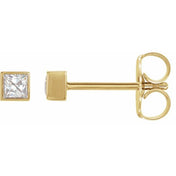 14K Yellow 1/2 CTW Lab-Grown Diamond Bezel-Set Earrings