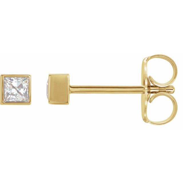 14K Yellow 3/8 CTW Lab-Grown Diamond Bezel Earrings