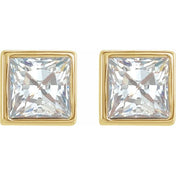 14K Yellow 1/2 CTW Lab-Grown Diamond Bezel-Set Earrings