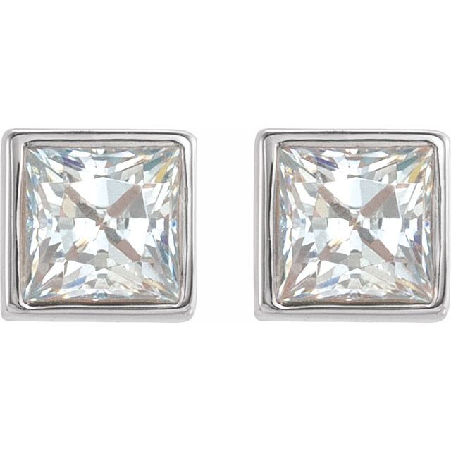 8 CTW Lab-Grown Diamond Bezel-Set Earrings