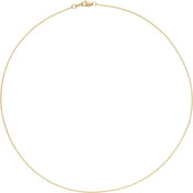 18K Yellow 1 mm Cable 16" Chain