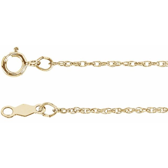 14K Yellow 1 mm Rope 24" Chain