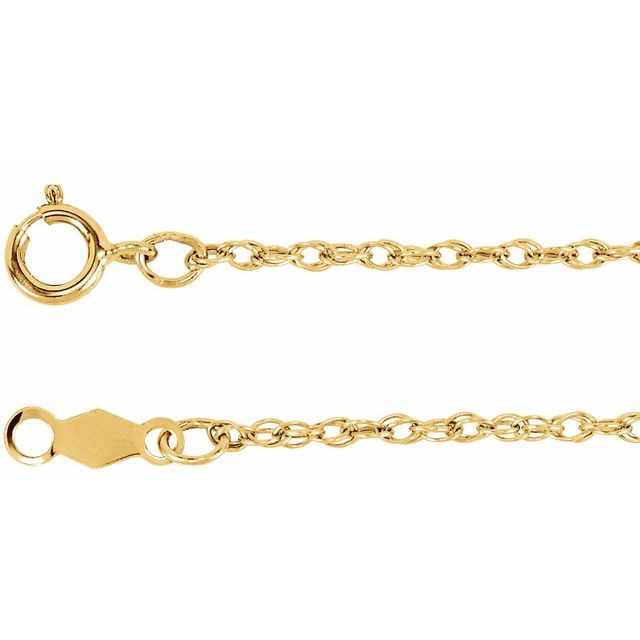 14K Yellow Gold-Filled 1.25 mm Rope Chain 18" - CH472