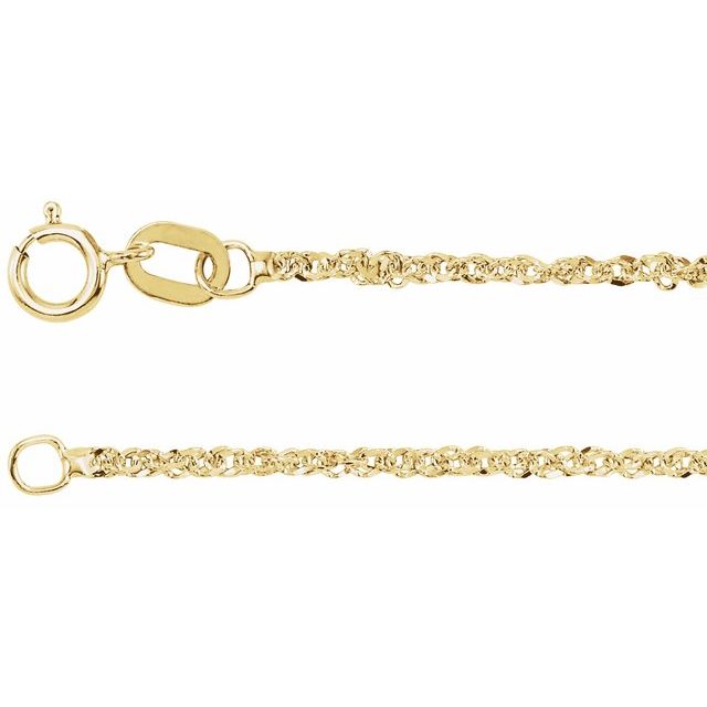 14K Yellow Diamond-Cut Singapore Chain 20" - CH617