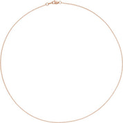 14K Rose 1 mm Cable 16" Chain