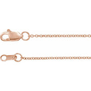 14K Rose 1 mm Cable 16" Chain