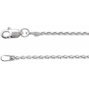 14K White 1.5 mm Wheat 7" Chain