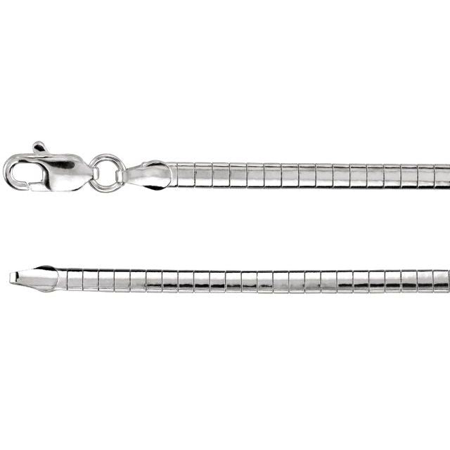 Sterling Silver 3 mm Omega 16" Chain