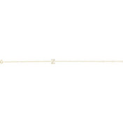 14K Yellow .06 CTW Natural Diamond Initial Z 6-7" Bracelet
