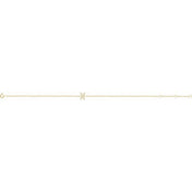 14K Yellow .04 CTW Natural Diamond Initial X 6-7" Bracelet