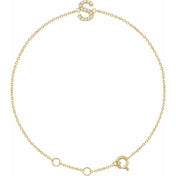 14K Yellow .05 CTW Natural Diamond Initial S 6-7" Bracelet
