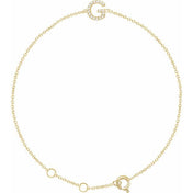 14K Yellow .05 CTW Natural Diamond Initial G 6-7" Bracelet