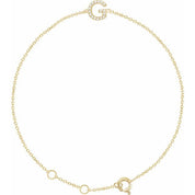 14K Yellow .05 CTW Natural Diamond Initial G 6-7" Bracelet