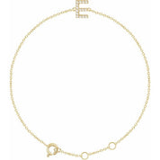 14K Yellow .06 CTW Natural Diamond Initial E 6-7" Bracelet