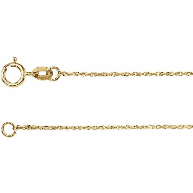 14K Yellow .50 mm Diamond-Cut Singapore 18" Chain