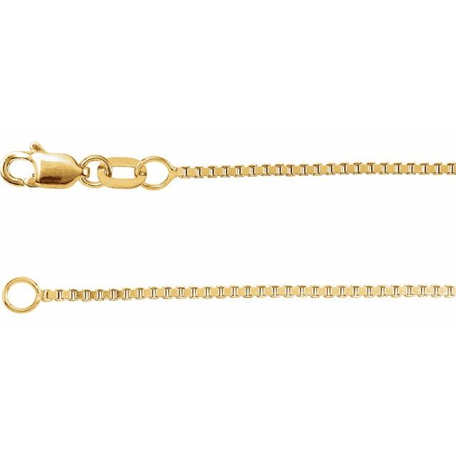 14K Yellow 1 mm Box 20" Chain