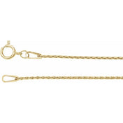 14K Yellow 1 mm Wheat 24" Chain