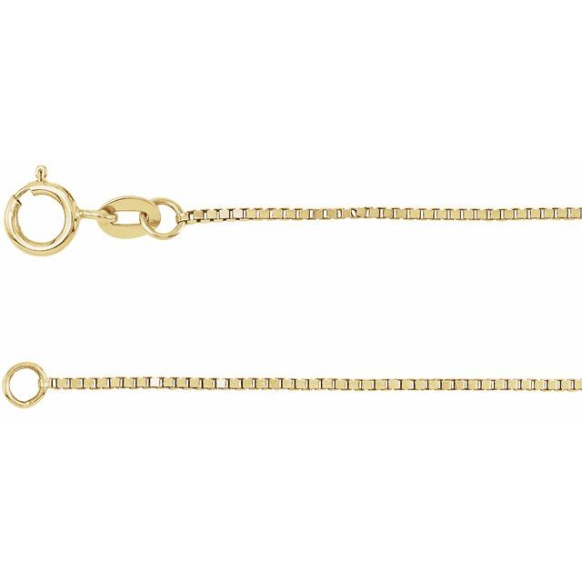 14K Yellow .75 mm Box 16" Chain
