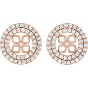 14K Rose 3/4 CTW Natural Diamond Earring Jackets for 8 mm Pearl Stud Earrings
