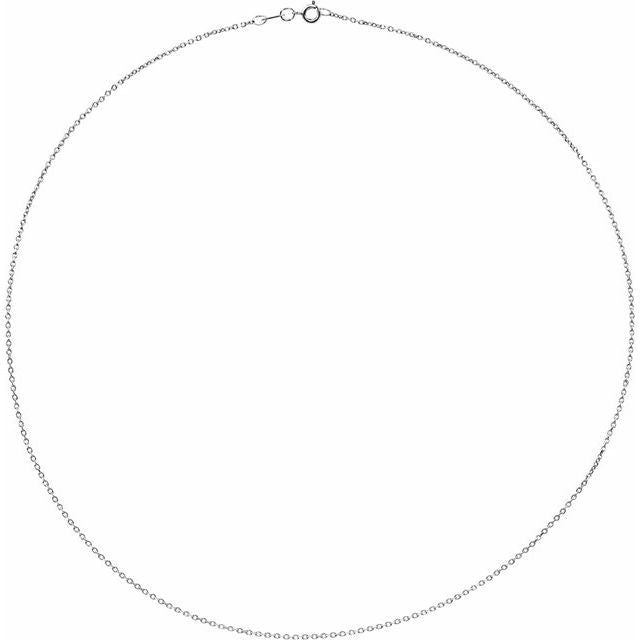 14K White 1 mm Cable 18" Chain
