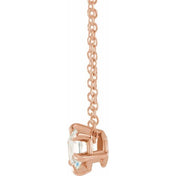 14K Rose 1 CT Lab-Grown Diamond Solitaire 16-18" Necklace