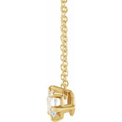 14K Yellow 1/2 CT Lab-Grown Diamond Solitaire 16-18" Necklace