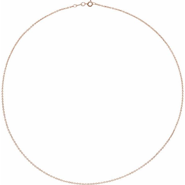 14K Rose 1 mm Diamond-Cut Cable 16" Chain