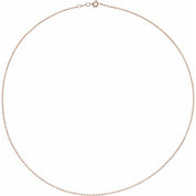 14K Rose 1 mm Diamond-Cut Cable 18" Chain