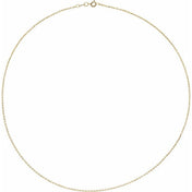 14K Yellow 1 mm Diamond-Cut Cable 16" Chain