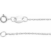 Sterling Silver 1 mm Diamond-Cut Cable 20" Chain
