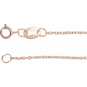 14K Rose 1 mm Diamond-Cut Cable 20" Chain