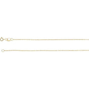 14K Yellow 1 mm Diamond-Cut Cable 7" Chain