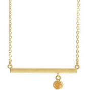 14K Yellow Natural Citrine Bezel-Set 18" Necklace