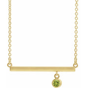 14K Yellow Natural Peridot Bezel-Set 16" Necklace