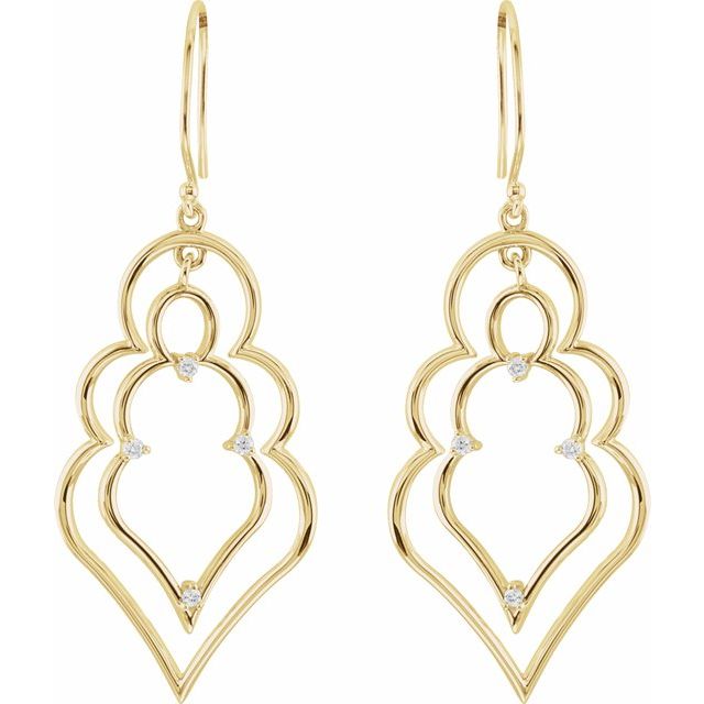 14K Yellow 1/8 CTW Natural Diamond Earrings
