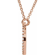 14K Rose 1/8 CTW Natural Diamond Circle 16" Necklace