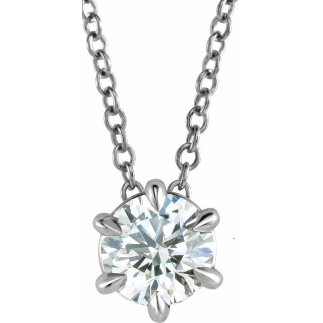 8 CT Lab-Grown Diamond Solitaire 16-18" Necklace