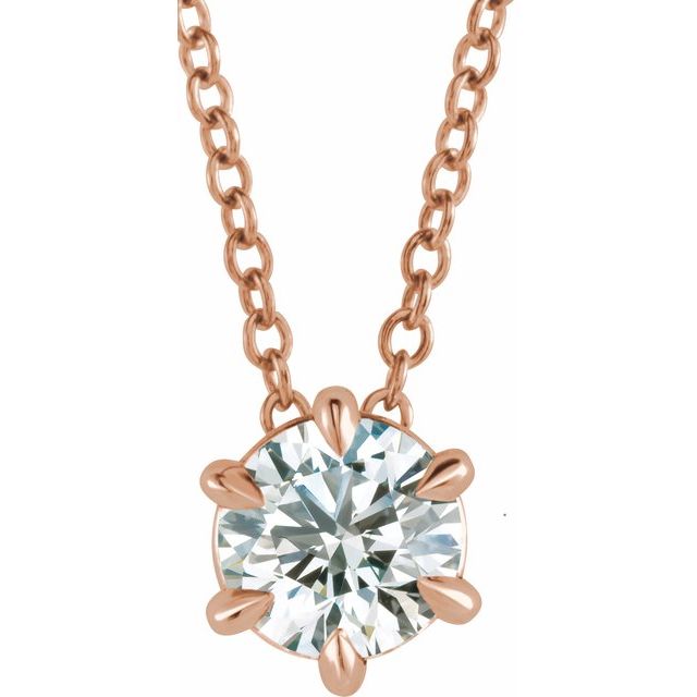 8 CT Lab-Grown Diamond Solitaire 16-18" Necklace