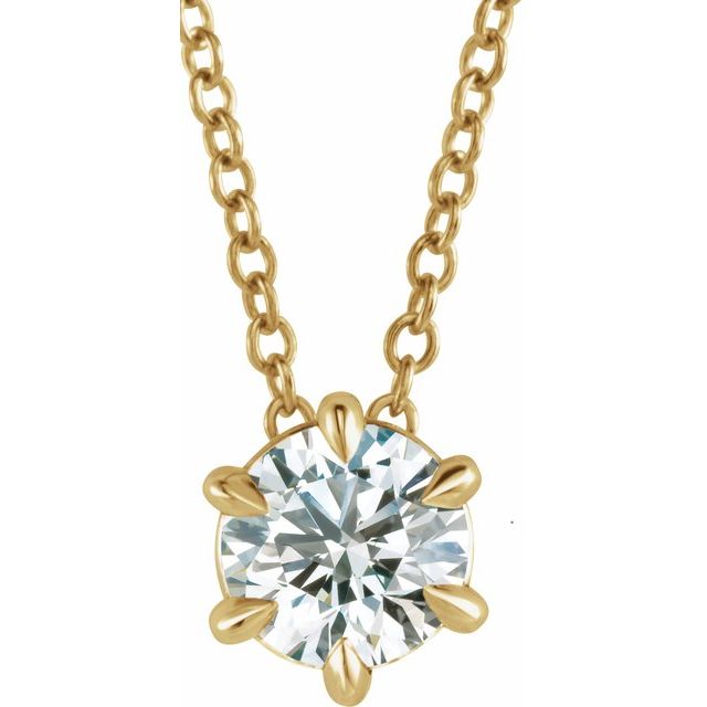 4 CT Lab-Grown Diamond Solitaire 16-18" Necklace