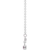 14K White Lab-Grown Alexandrite Bezel-Set Bar 16" Necklace