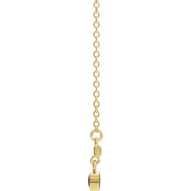 14K Yellow Lab-Grown Alexandrite Bezel-Set Bar 16" Necklace