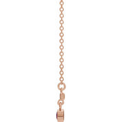 14K Rose Lab-Grown Alexandrite Bezel-Set Bar 16" Necklace