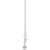 Sterling Silver Natural Aquamarine Bezel-Set 16" Necklace