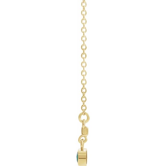 14K Yellow Natural Aquamarine Bezel-Set 16" Necklace