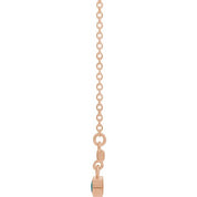 14K Rose Natural Aquamarine Bezel-Set 18" Necklace