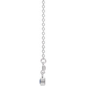 Sterling Silver Natural Blue Sapphire Bezel-Set 18" Necklace