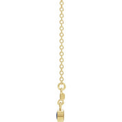 14K Yellow Lab-Grown Blue Sapphire Bezel-Set Bar 16" Necklace