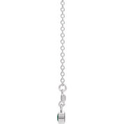 Sterling Silver Lab-Grown Emerald Bezel-Set Bar 16" Necklace