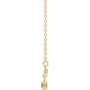 14K Yellow Lab-Grown Emerald Bezel-Set Bar 16" Necklace