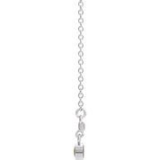 14K White Natural White Sapphire Bezel-Set 16" Necklace